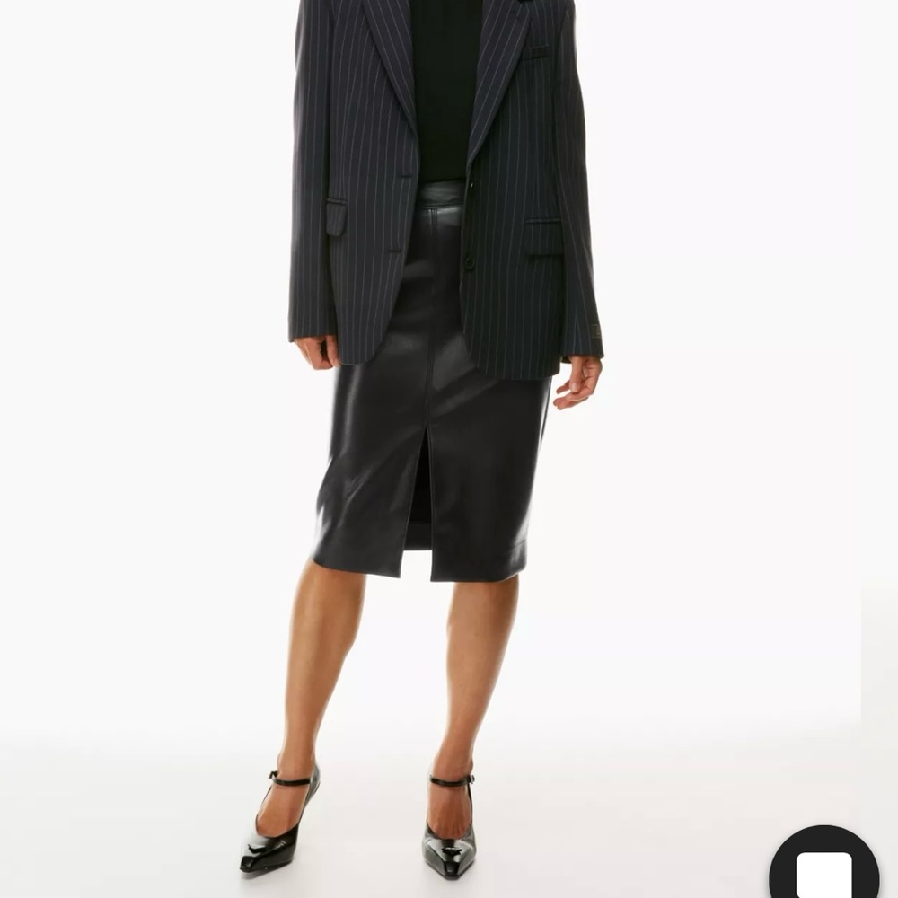 Babaton Pegu Vegan Leather Midi Skirt